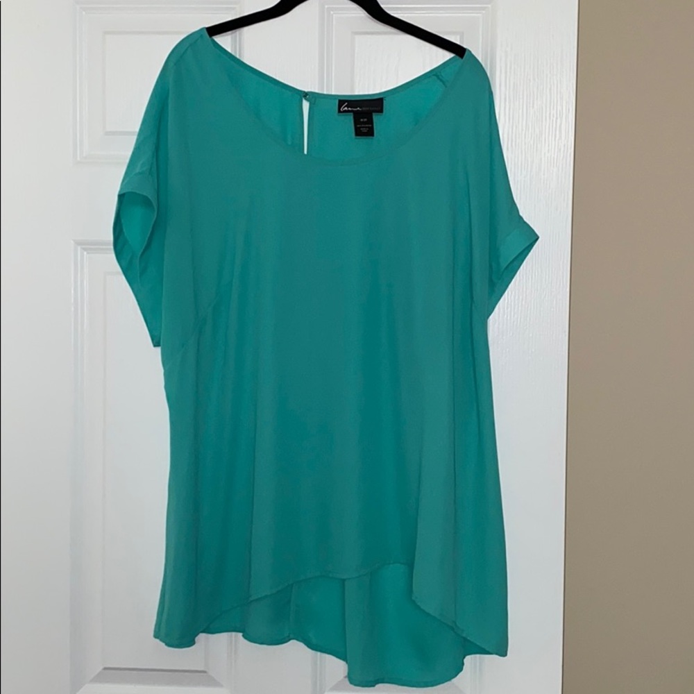 Seafoam green key hole split back top